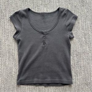 John Galt/Brandy Striped Zelly Short Sleeve Top